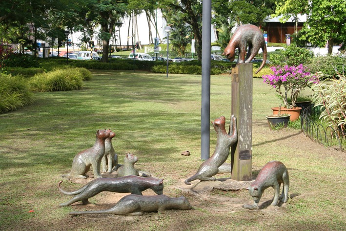 Cat sculpture, Kuching waterfront, Sarawak, Borneo, Malaysia